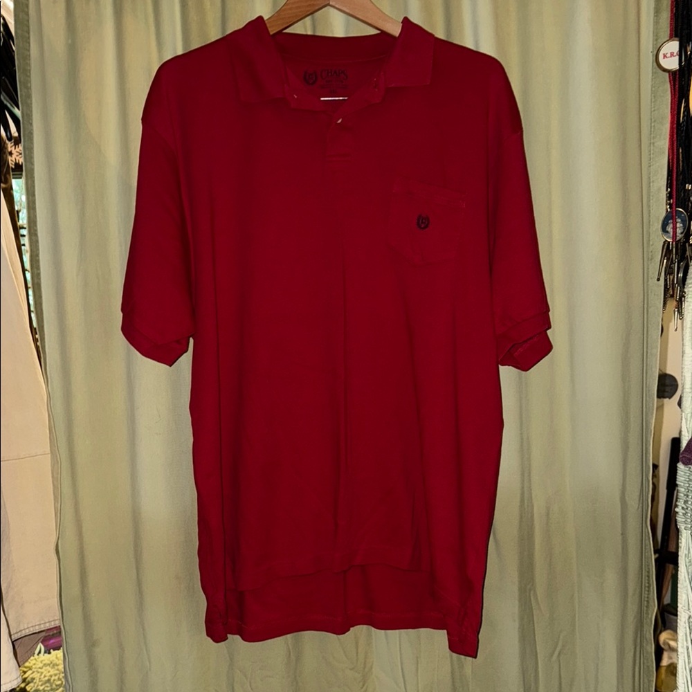 Chaps Red Polo Shirt with Classic Design